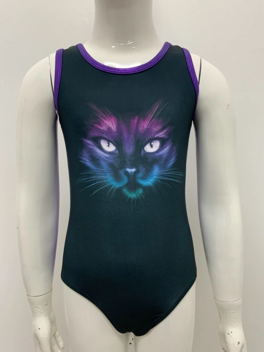 Black cat leotard top