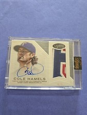 2016 TOPPS DYNASTY  Cole Hamels Autograph 3 Color Jersey Patch TEXAS RANGERS /5