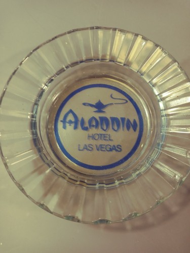 2 Vintage Aladdin Hotel and Casino Clear Glass Ashtray - Picture 2 of 4