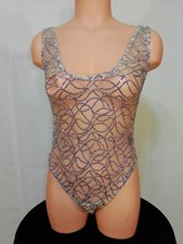 Exotic dancer stripper multicolor one piece dance outfit - dancewear