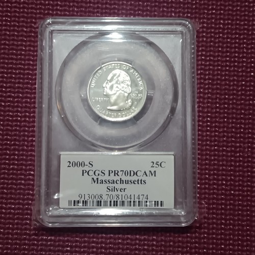 2000 s silver Massachusetts statehood quarter PCGS PR 70 DCAM - Picture 2 of 2