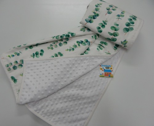 Cot Blanket Eucalyptus 100cm x 120cm Minkee Fleece Backed - Gorgeous!!! - Picture 3 of 5