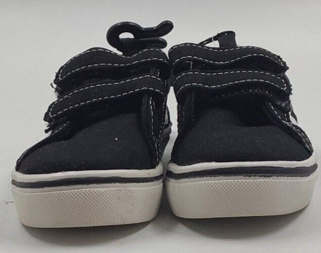 Wonder Nation Baby Boy Casual Skate Shoe Black White Strapped Size