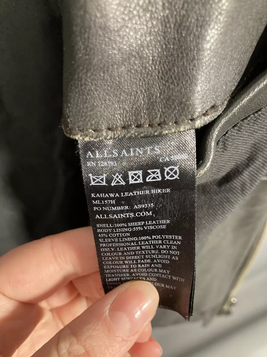 Allsaints kahawa hotsell leather biker jacket