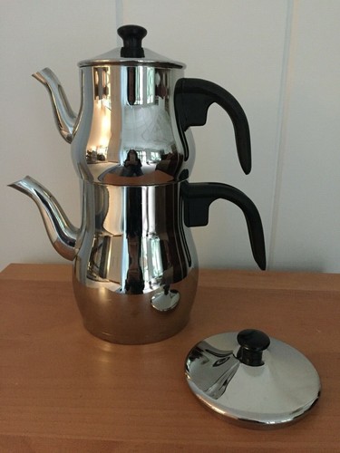 Hisar de acero inoxidable de alta calidad doble tetera turca | eBay
