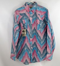 Ely Cattleman NWT vintage 90s pearl snap pastel Western Cowboy shirt Mens 16/35