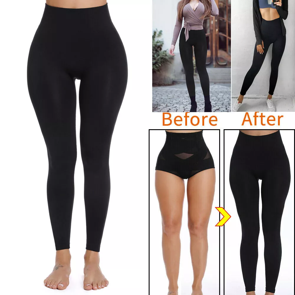 Women's High Waist Compression Leggings Leg Shaper Shapewear Tone Pants  Slimming