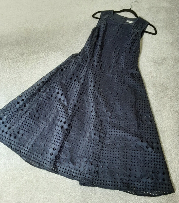 Whistles navy blue dress size 10 cut out style | eBay