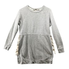 Athleta Studio Cinch Sweatshirt Dress Womens XS Gray Crewneck Cozy Lounge