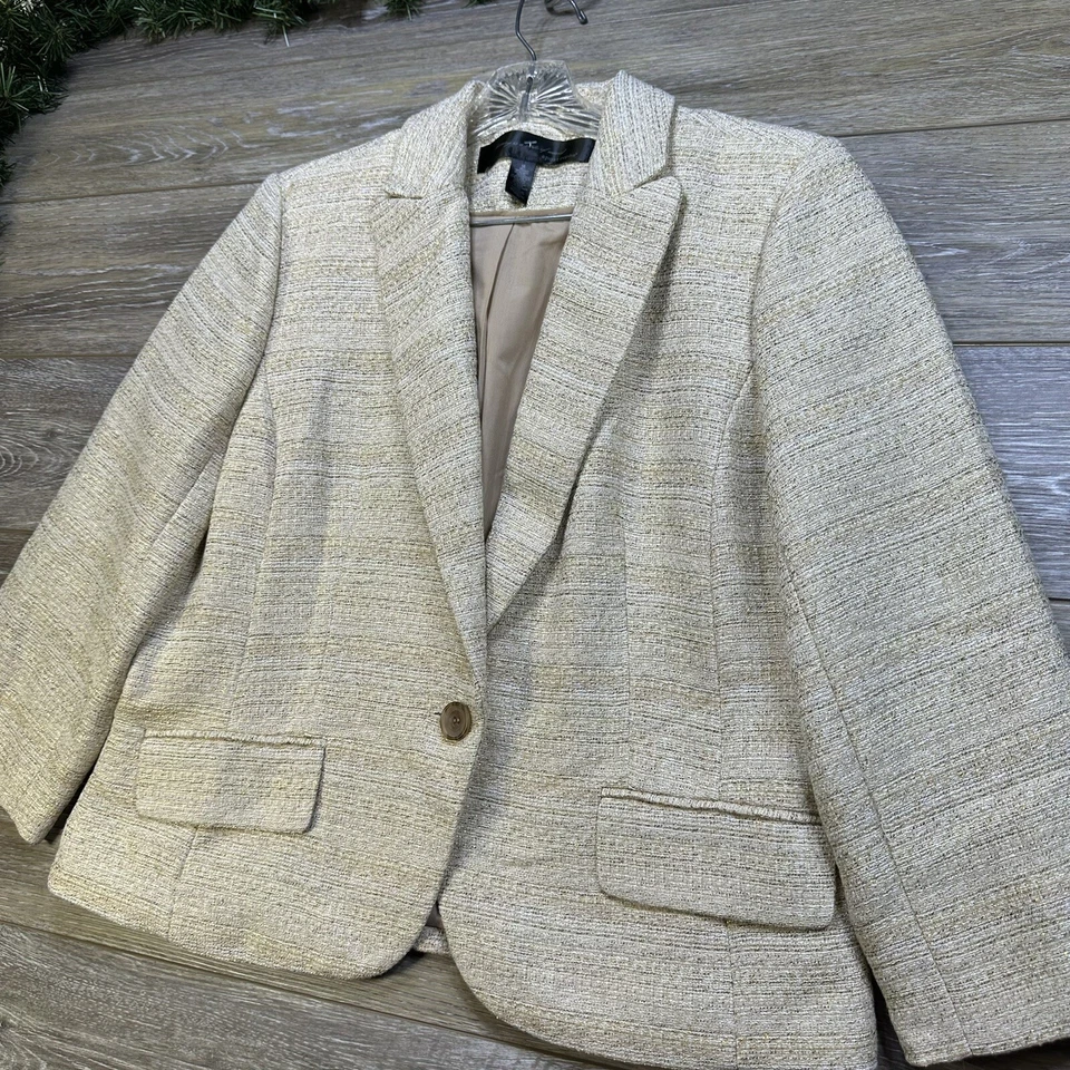 Apostrophe Blazer Size Large 16 Beige / Gold New With Tags Jacket Womens - Image 4 of 4
