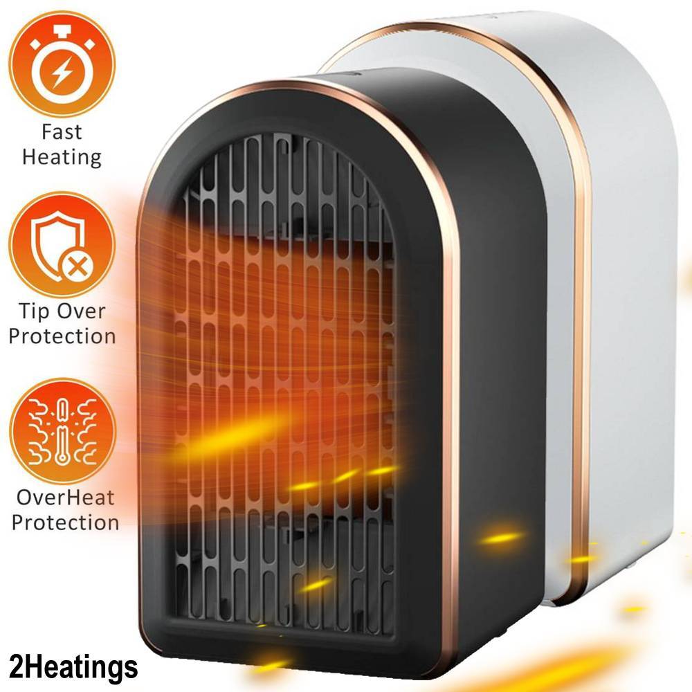 Portable Electric Fan Heater Quiet Ceramic Space Heater Fan 2 Settings 1200W-image