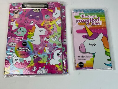Top Trenz Unicorn Clipboard School Supplies Stationary Set Emoji New