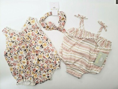 Dylan Abby Newborn Girl Piece Boho Bubble Rompers