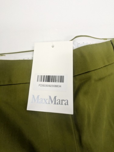 MAX MARA Women's Green Cotton Folgore Pants Size 12 Retail $595 NWD - Picture 3 of 7