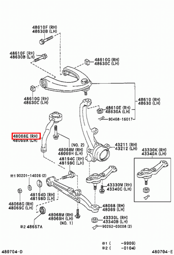 Genuine Toyota Brevis JCG11 JCG10 Crown JKS175 Front Suspension Lower RH Arm - Imagen 4 de 8