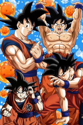 Dragon Ball Super/Z Poster Goku Base Form Collage 12in x 18in Free Shipping