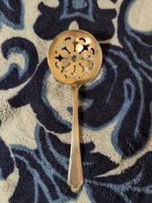 Wm Rogers Mfg Co  Slotted Original Rogers Silver Plate 7.5” Vintage Spoon