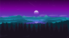 Landscape art forest water night stars mountains Custom Gaming Mat Desk
