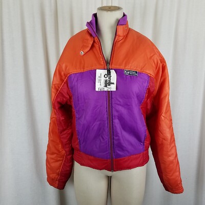 Vintage Sergio Tacchini Retro 80s 90s Puffer Parka Ski Jacket Womens sz 10 Italy