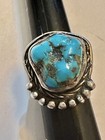 Vintage Navajo Turquoise Nugget Sterling Silver Ring Sz 5.5  10.2 Gr. — photo 2