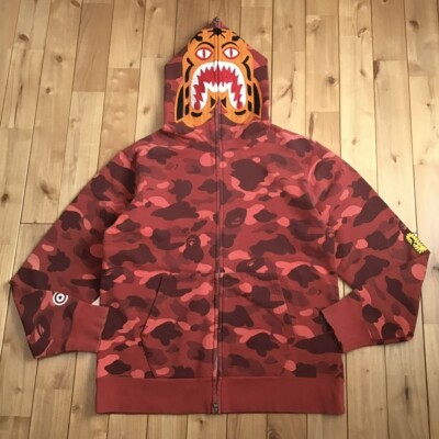 2XL BAPE Tiger full zip hoodie red camo A Bathing Ape Size XXL