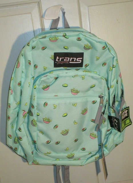 NWT Trans by Jansport 17" Avocado Party Design Light Green ...