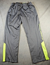 Under Armour Youth Loose Fit Athletic Pants Gray Track Gym Pants YXL Logo