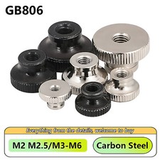 M2-M6 Carbon Steel Knurled Thumb Nuts GB806 Step Nuts for Bolts Hand Tighten Nut