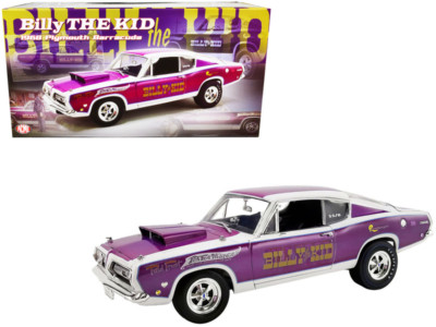 ACME 1:18 Billy the Kid 1968 Plymouth Barracuda Diecast White Purple A1806125