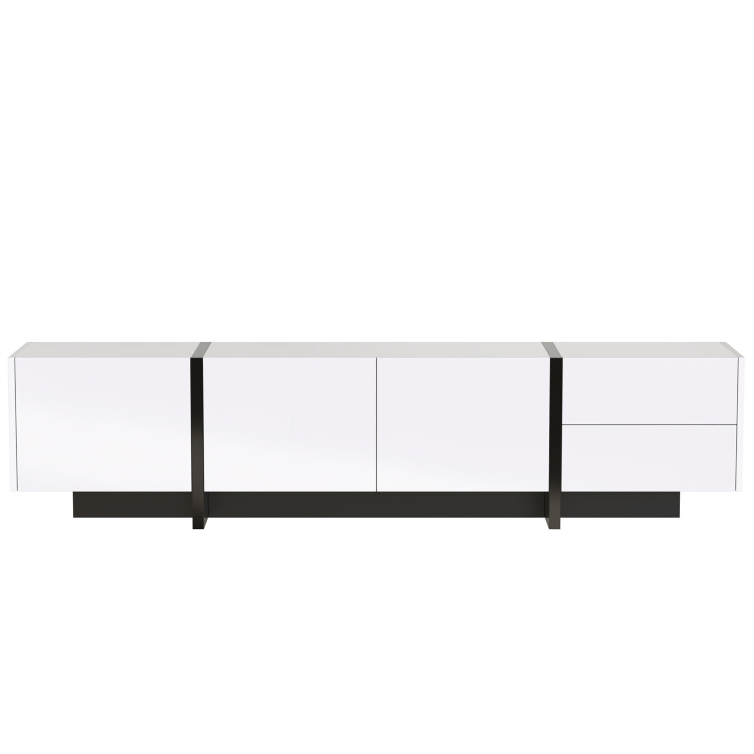 TV Lowboard TV Schrank Modern Hochglanz Weiß Fernsehschrank Board Wohnzimmer