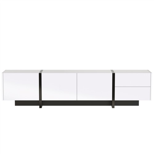 TV Lowboard TV Schrank Modern Hochglanz Weiß Fernsehschrank Board Wohnzimmer - Bild 5 von 7