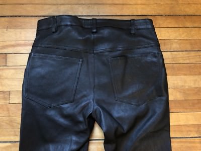 Pantalon En Cuir D'agneau Pierre Balmain - Noir - Taille L (EU52) - Occasion Très Bon état