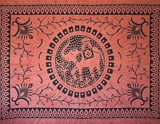 "Elephant Mandala" Tapestry - 69 x 108 - Red - FREE SHIPPING