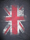 Retro The Who w British Flag (Lg) T-Shirt Dark Gray Pete Townshend Roger Daltrey