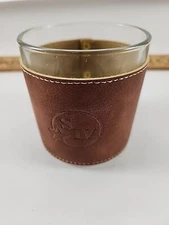 NEW 2024 Holiday Maker's Mark Bourbon Embossed Leather Wrapped Rocks Glass