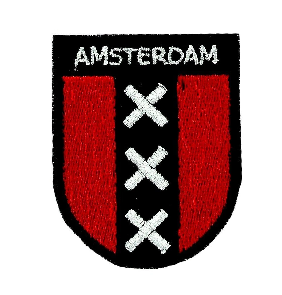 Patch toppe toppa ricamate termoadesiva bandiera olanda amsterdam blasone