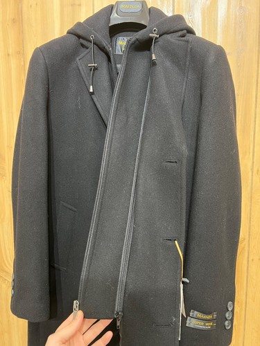 Men's Wool Overcoat with Hood - Stylish Winter Coat - Multiple Colors - Picture 9 of 30