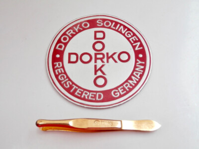 DORKO Ohrenpinzette RUNDKOPF Vergoldet Zupfpinzette 8 cm Round Head SOLINGEN!