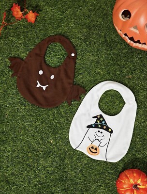 2 x Baby Halloween Fütterlätzchen pflegeleicht Entwöhnung      