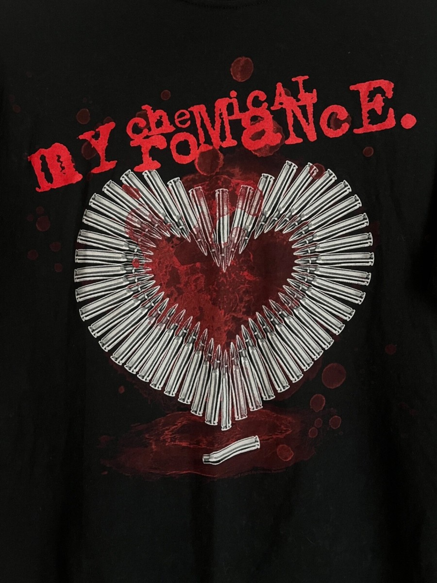 【2plan】Bullet Make Heart Short Sleeve Tee My Chemical Romance Bullet Heart 2016 Original Gildan T