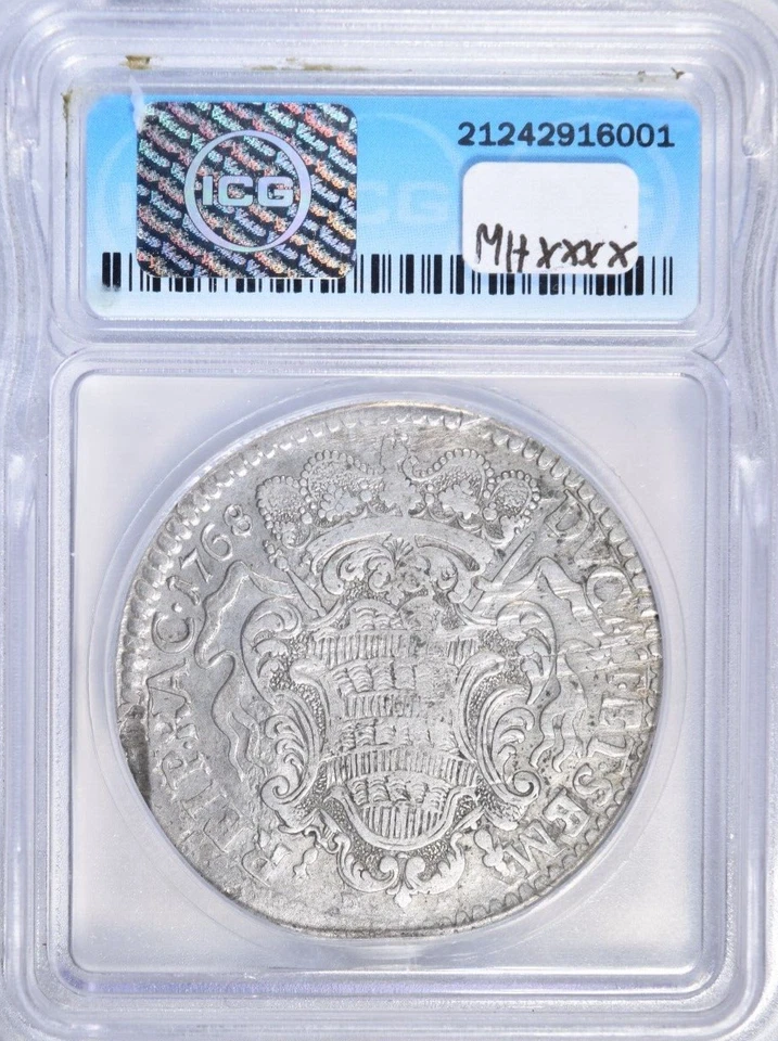 1768 RAGUSA SICILIA ITALIA TALLER THALER KM#18 ~ Dav. #1639 EX-JEWELRY ICG XF45! Foto 2 de 2