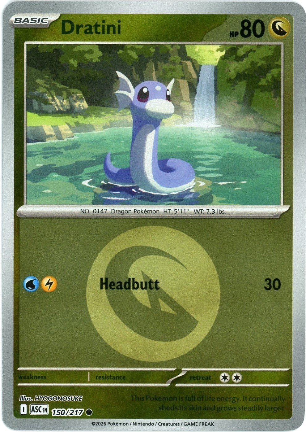 Dratini (Reverse Holo) 150/217 - Ascended Heroes ASC Pokemon NM/M