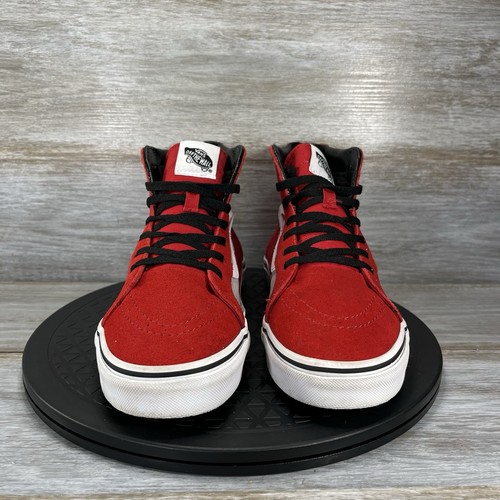Vans Youth Sk8 Hi Leather Retro Flames Red High Top Sneakers Size 7 - Picture 3 of 10