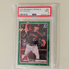 Bowman Chrome X 2020 Zac Gallen Rookie /31 PSA 9 Card #81 Diamondbacks. rookie card picture
