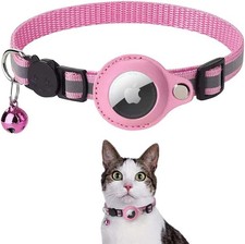 AirTag Cat Collar Reflective Air Tag Dog Pet Collar with Bell Breakaway Safety