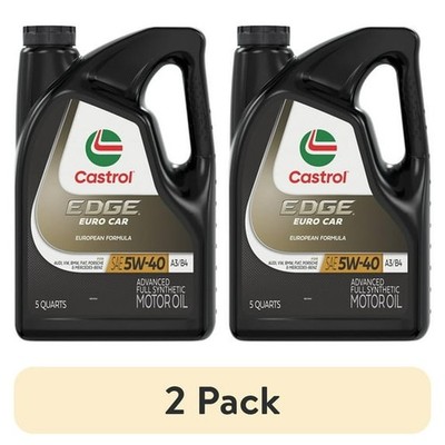 2 pack Castrol EDGE Euro 5W-40 A3/B4 Advanced Full Synthetic Motor Oil, 5 Quar