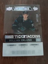 2021-22 UD Credentials #DTA-WE William Eklund Debut Ticket Access Acetate #/249