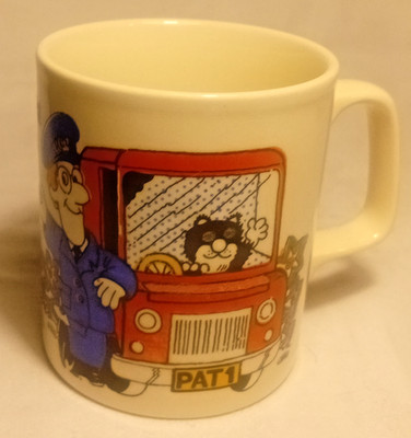 Vintage Kilncraft Postman Pat & Jess Black White Cat Mug 80s Kids Tv