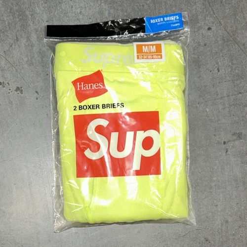Lot de 2 boxers Supreme vert taille M slip Hanes sous vêtement créateur neuf authentique