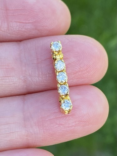 14K Yellow Gold 0.30CTW Natural Diamond Extender Extension For Bracelet Repair!!